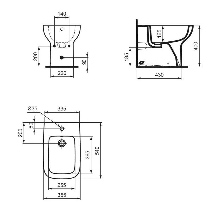 Bidet i.life A a Terra Ideal Standard