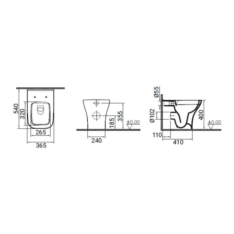 Vaso WC Mia Square Idrobric Rimless