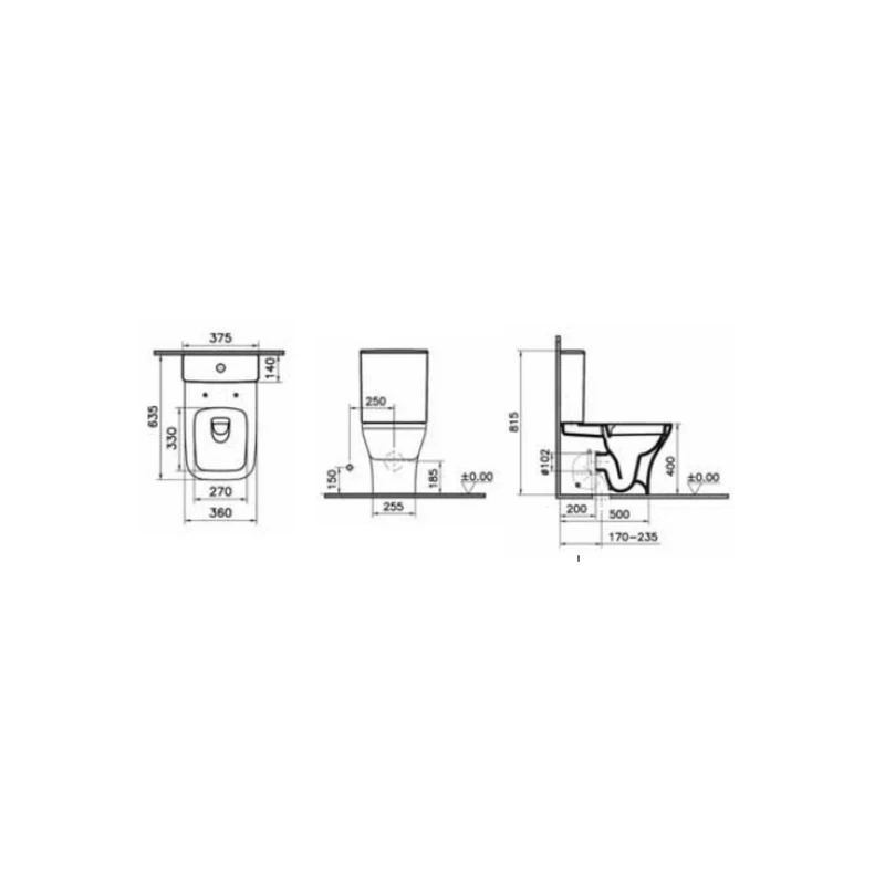 Vaso WC Monoblocco Mia Square Idrobric