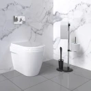 Piantana Bagno Jacky Tonda Nero Opaco Aquasanit