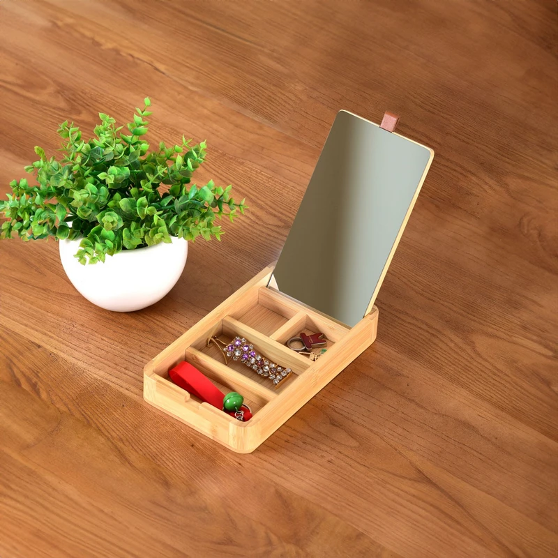 Organizer Bagno Rettangolare Serie Bambù Aquasanit