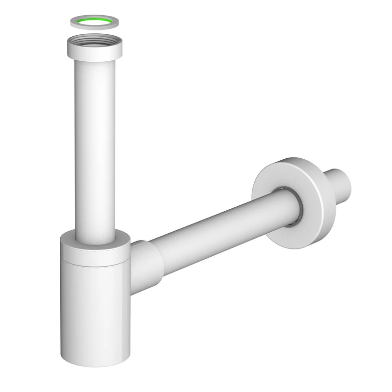 Sifone d'Arredo Acciaio Inox 304 Bianco Opaco Aquasanit