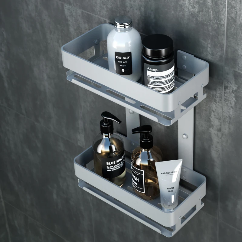 Mensola Doccia Rettangolare Doppia Balance Silver Aquasanit