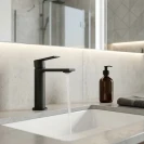 Miscelatore Monocomando Lavabo Fold Nero Opaco Aquasanit