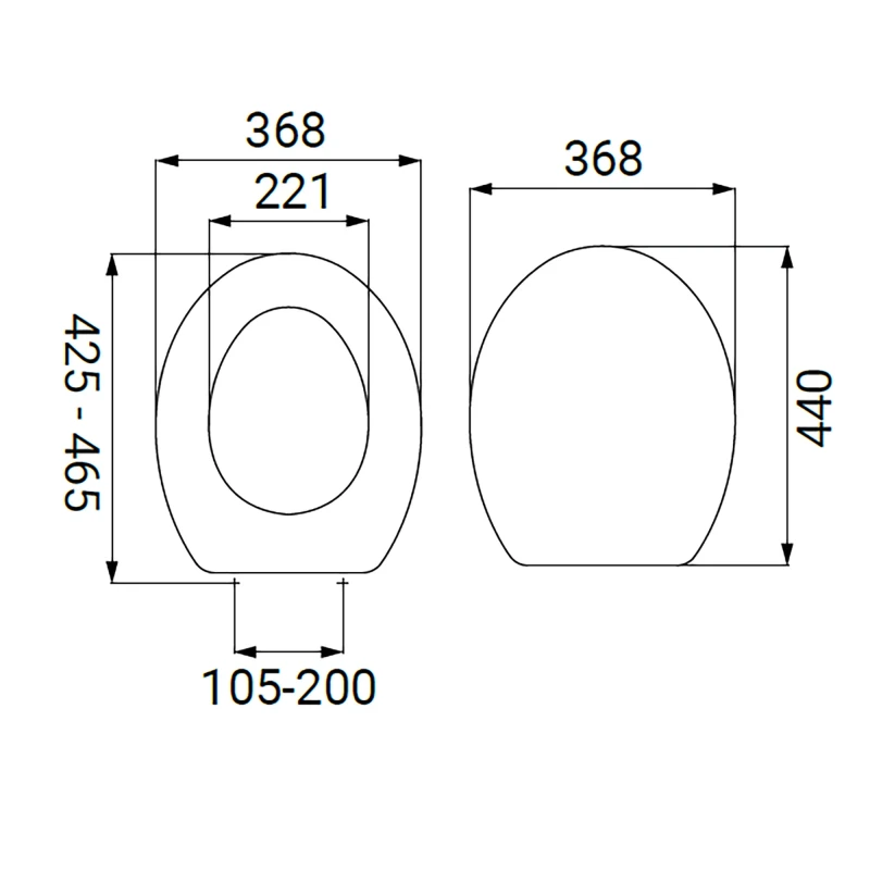 Sedile in termoindurente per vaso serie 3age
