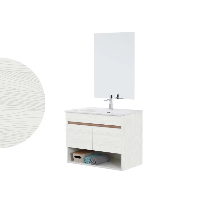 Feridras Revital 80 cm bianco frassinato - Mobile bagno