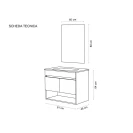 Feridras Revital 80 cm bianco frassinato - Mobile bagno