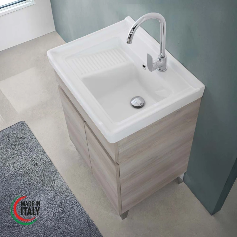 Mobile lavatoio Feridras 60 cm rovere grigio