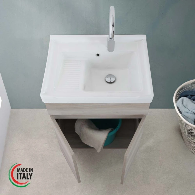 Mobile lavatoio Feridras 60 cm rovere grigio