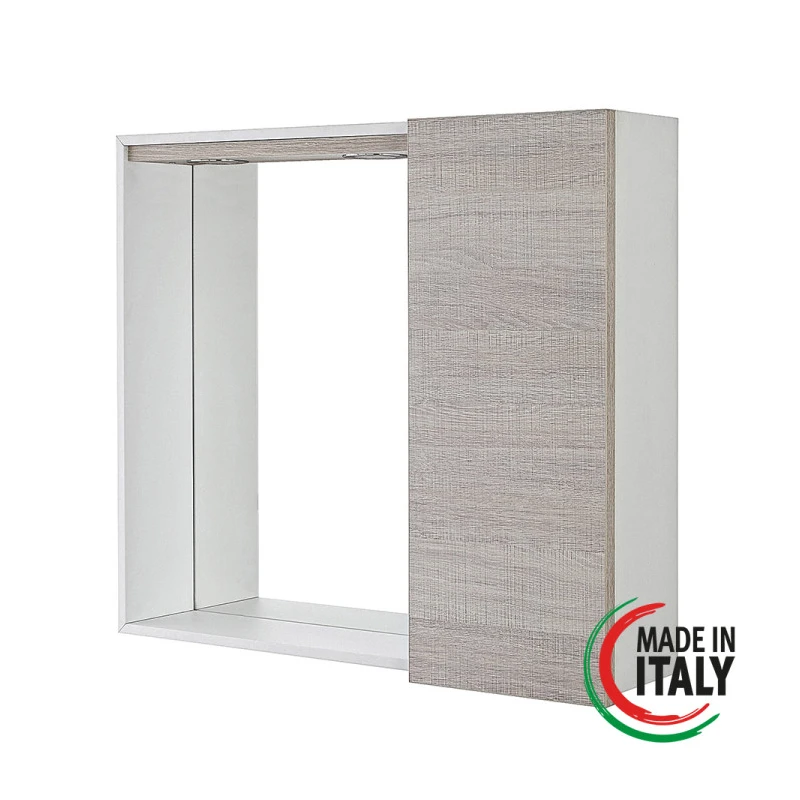 Specchiera Mondo 2.0 Feridras in rovere chiaro con LED