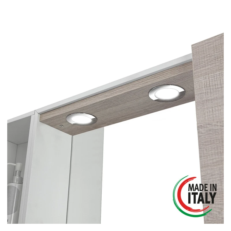 Specchiera Mondo 2.0 Feridras in rovere chiaro con LED