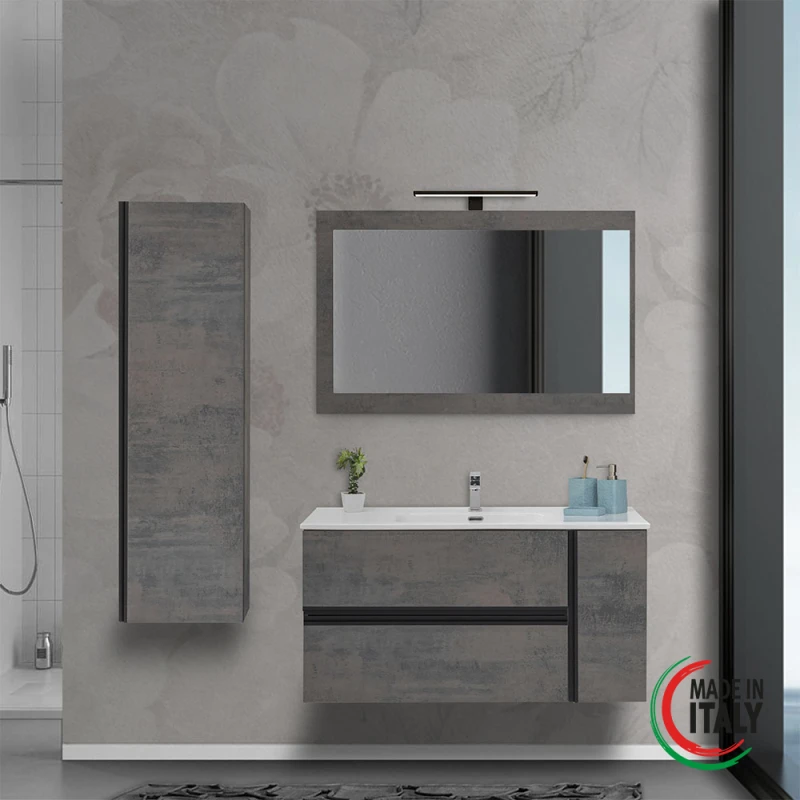 Mobile bagno Feridras Oxid 90 cm ossido grigio