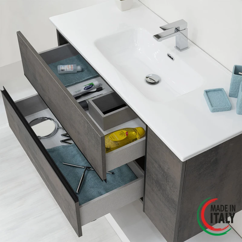Mobile bagno Feridras Oxid 90 cm ossido grigio
