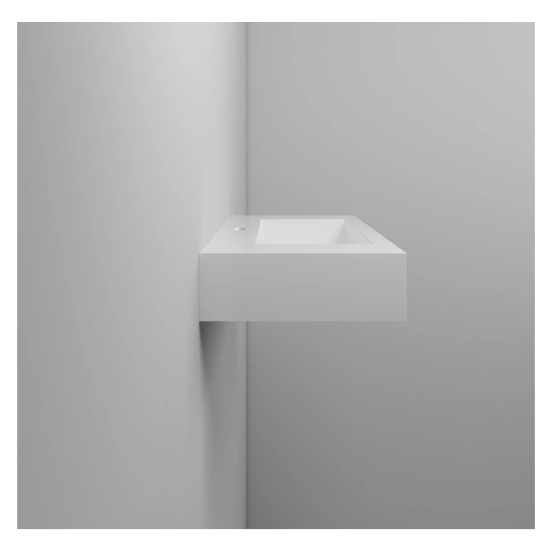 Lavabo sospeso Feridras in resina bianco 90 cm