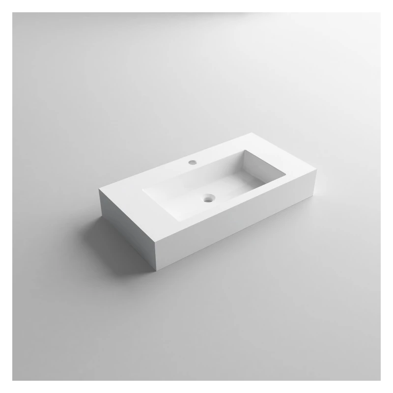 Lavabo sospeso Feridras in resina bianco 90 cm