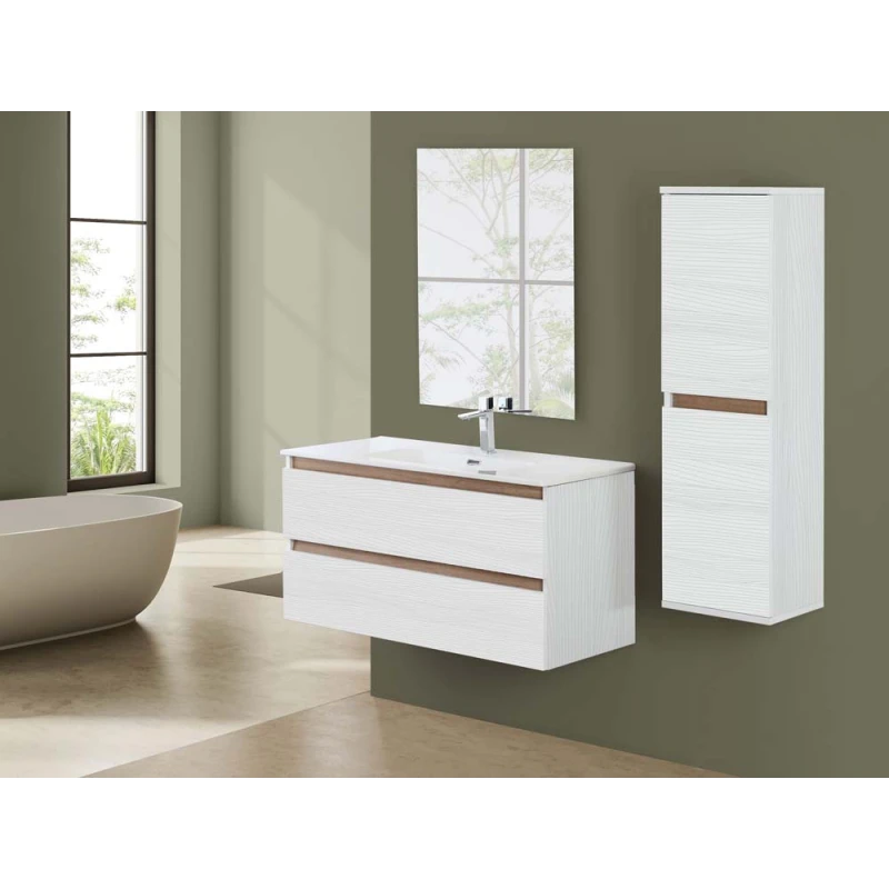 Composizione bagno Revital Feridras 100 cm bianco frassinato