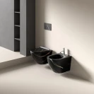 Vaso sospeso Feridras T-Marmorizzato in ceramica marmorizzato nero