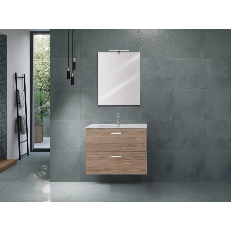 Mobile bagno sospeso Feridras Greta 80 cm rovere