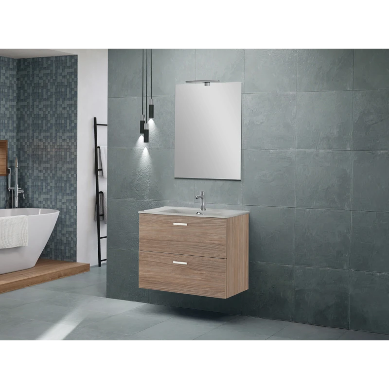 Mobile bagno sospeso Feridras Greta 80 cm rovere