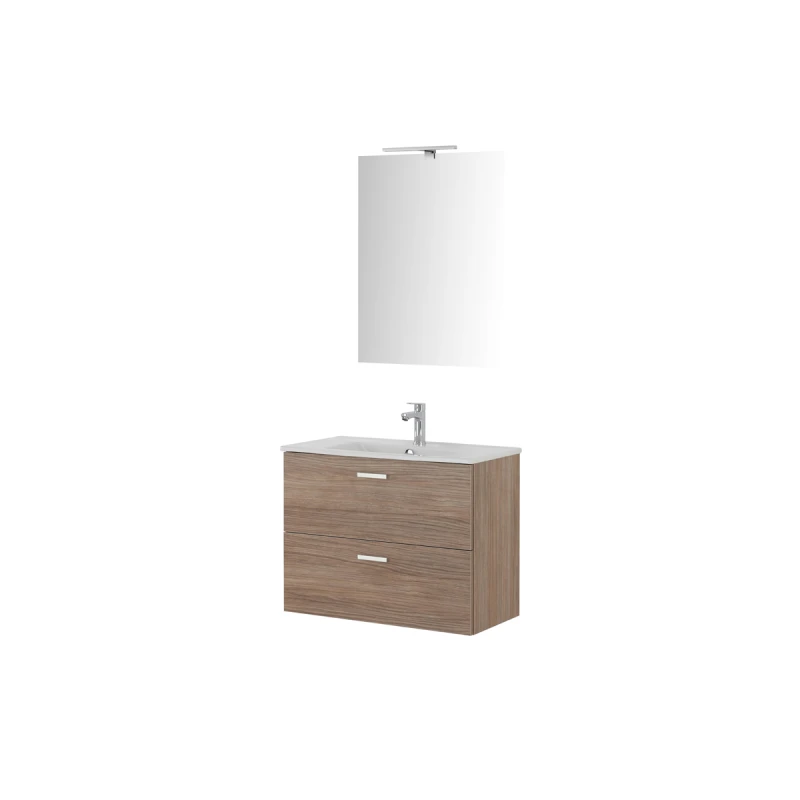 Mobile bagno sospeso Feridras Greta 80 cm rovere