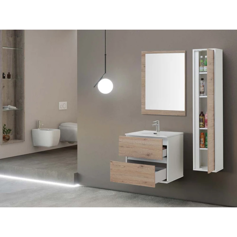 Mobile bagno Fabula Feridras 60 cm rovere di Bordeaux