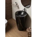 Lavabo freestanding in ceramica marmorizzata nera