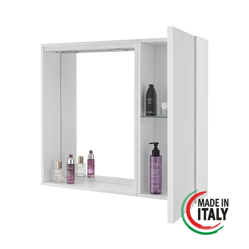 Specchiera Mondo 2.0 Feridras in bianco lucido