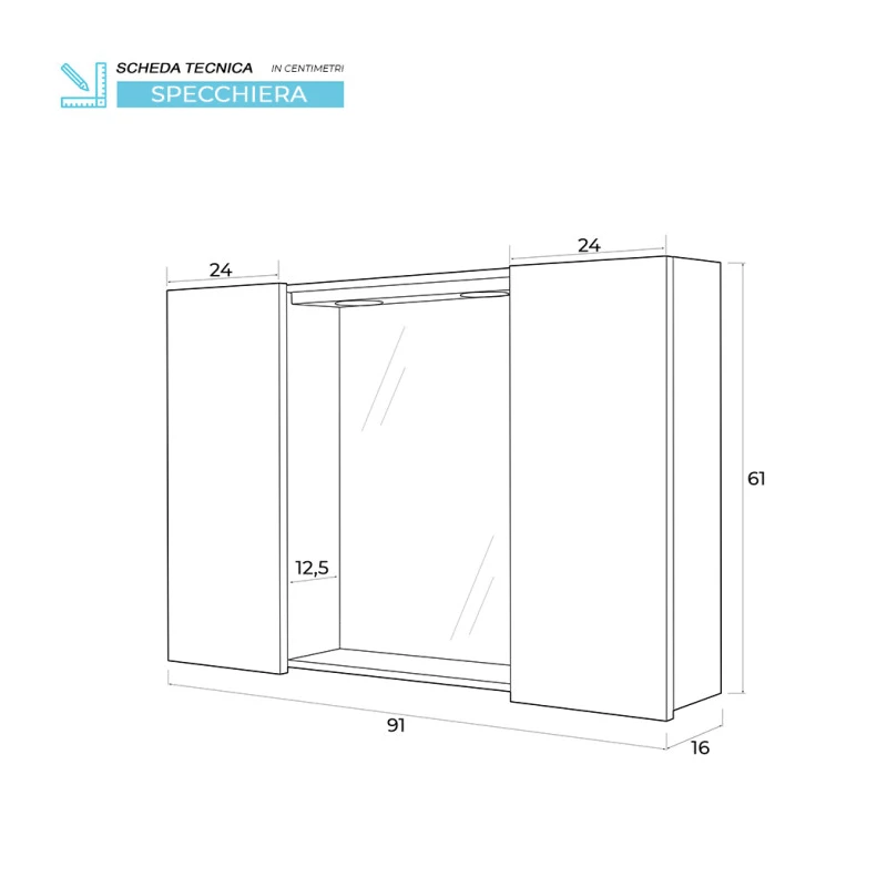 Specchiera Mondo 2.0 Feridras con faretti LED