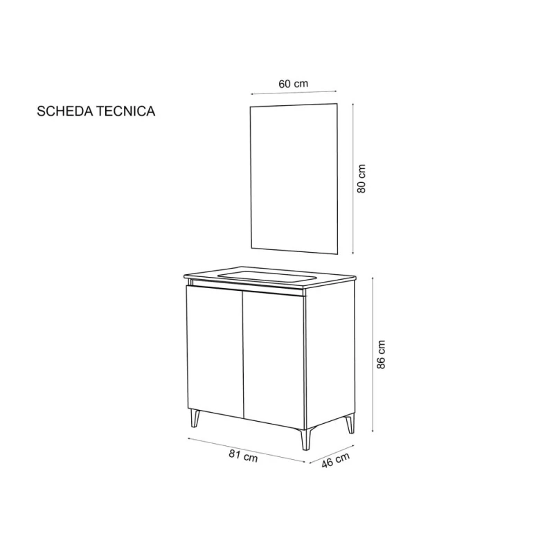 Feridras Revital 80cm in rovere di bordeaux