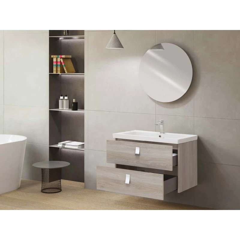 Composizione bagno Feridras Bravissimo 80 rovere grigio