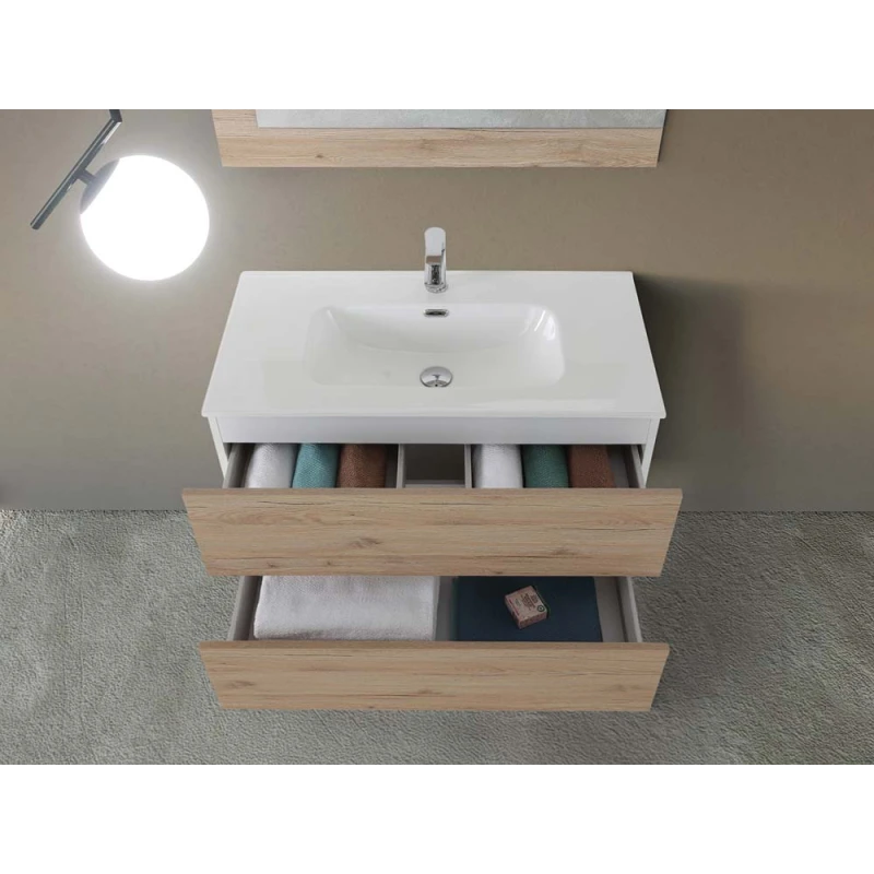 Mobile bagno Feridras Fabula 90 rovere di bordeaux
