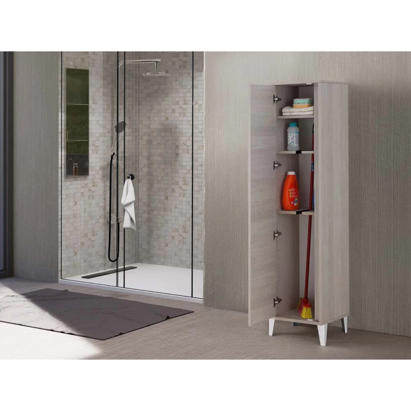 Colonna portascopa Feridras Mondo 2.0 rovere chiaro