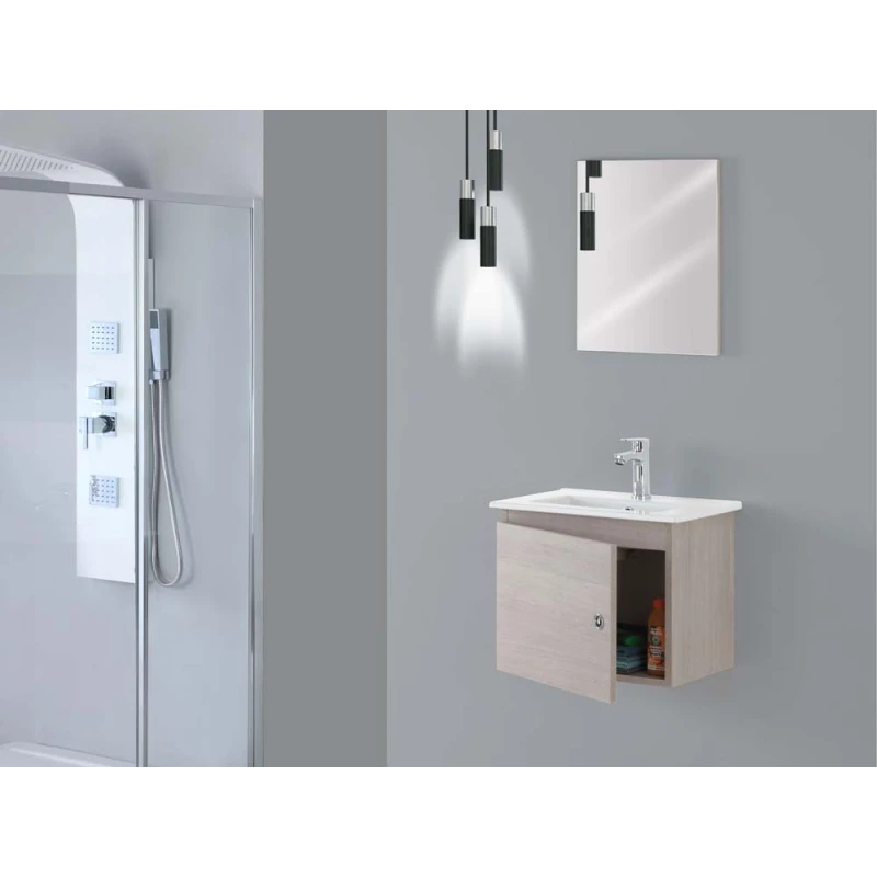 Mobile bagno sospeso Feridras Si50 in rovere chiaro
