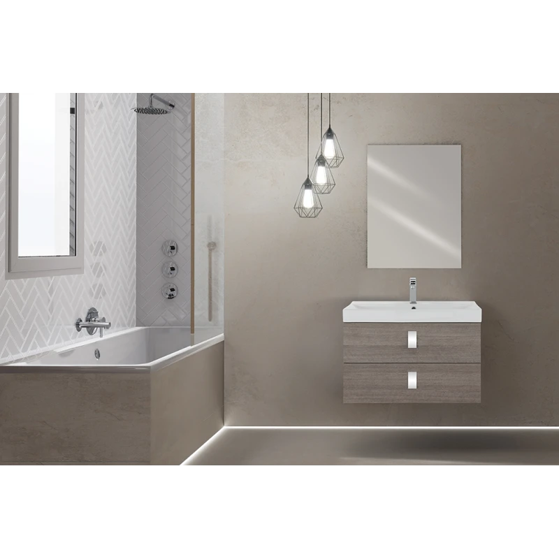 Feridras Bravo75: mobile bagno sospeso rovere scuro