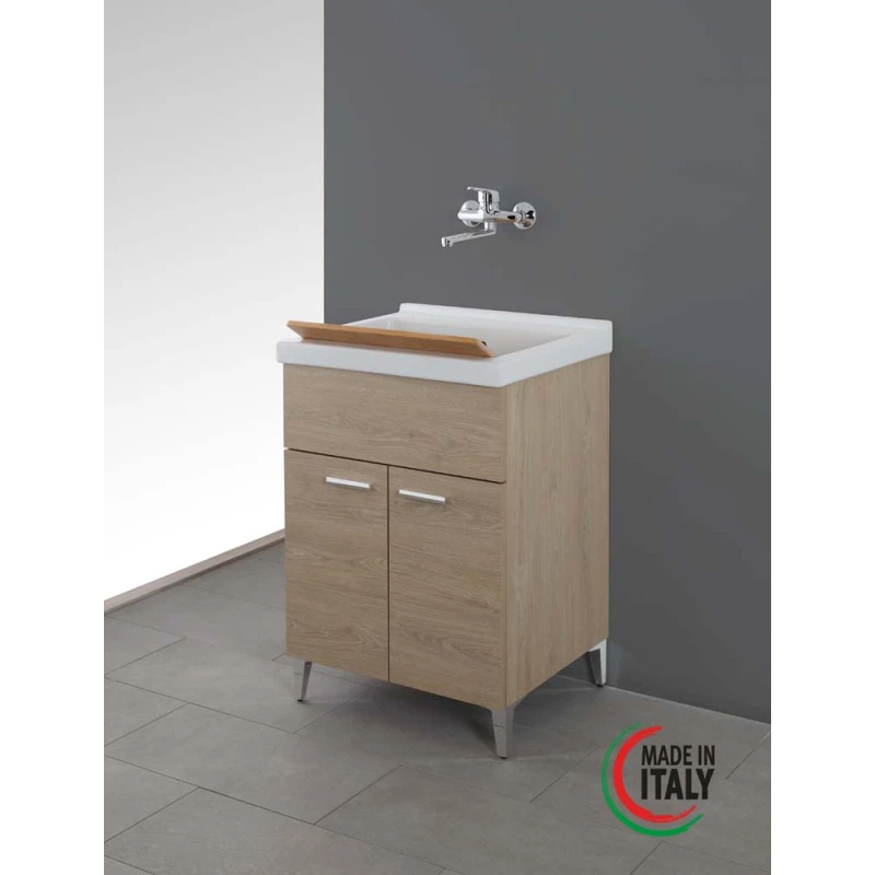 Mobile lavatoio Feridras in rovere dolomite 60 cm