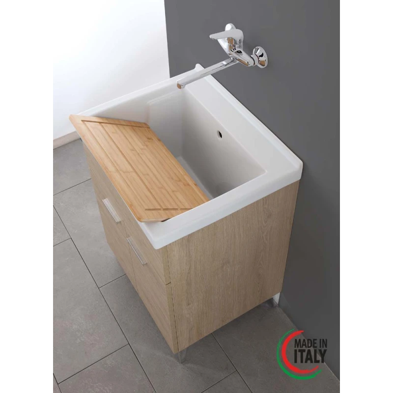 Mobile lavatoio Feridras in rovere dolomite 60 cm