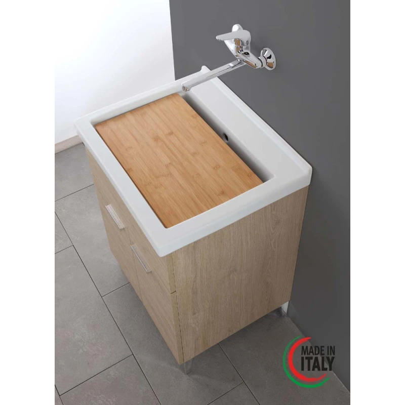 Mobile lavatoio Feridras in rovere dolomite 60 cm