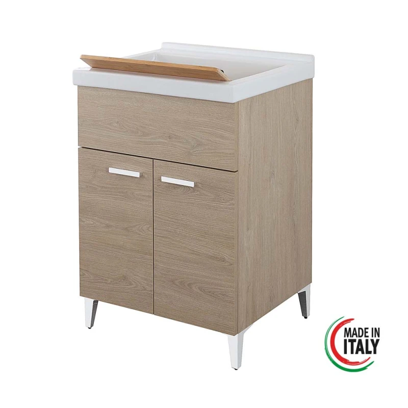 Mobile lavatoio Feridras in rovere dolomite 60 cm