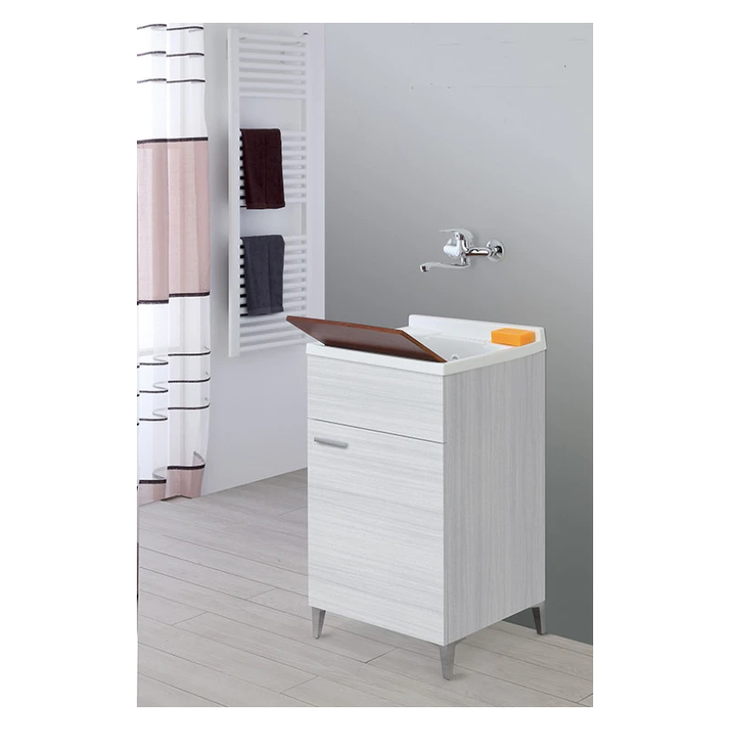 Mobile lavatoio Feridras 50 cm grigio per lavanderia