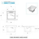 Mobile lavatoio Feridras 50 cm grigio per lavanderia