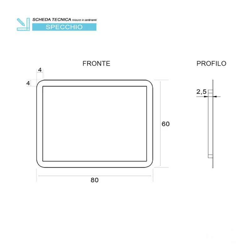 Specchio LED Feridras Angel 60x80 cm satinato