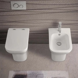 Bidet da terra Feridras Kia in ceramica bianco