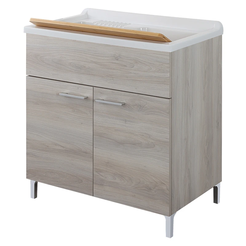 Lavatoio Feridras 80 cm in rovere grigio