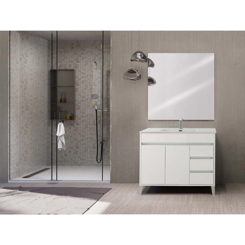 Mobile bagno Feridras Mondo 2.0 102 cm bianco laccato