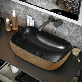 Lavabo da appoggio Feridras in ceramica nero