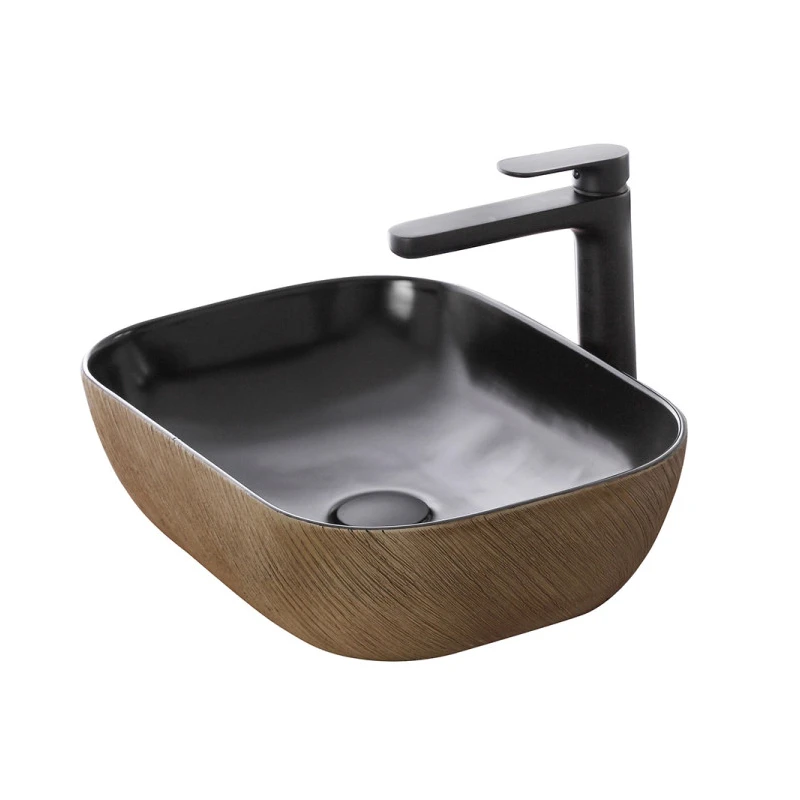 Lavabo da appoggio Feridras in ceramica nero