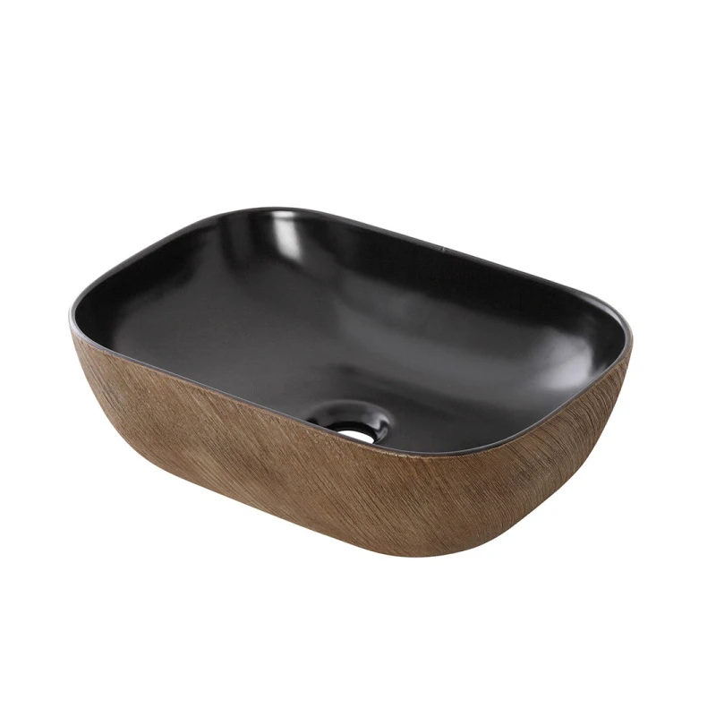 Lavabo da appoggio Feridras in ceramica nero