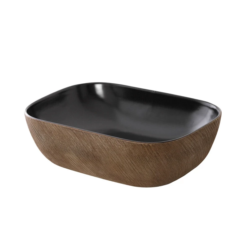 Lavabo da appoggio Feridras in ceramica nero