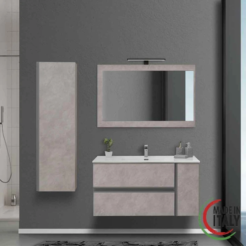 Feridras Oxid 110 cm beton cenere - Mobile bagno sospeso