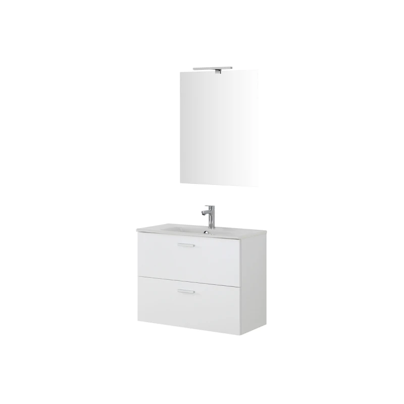 Feridras Greta 80 cm - Mobile bagno sospeso bianco lucido